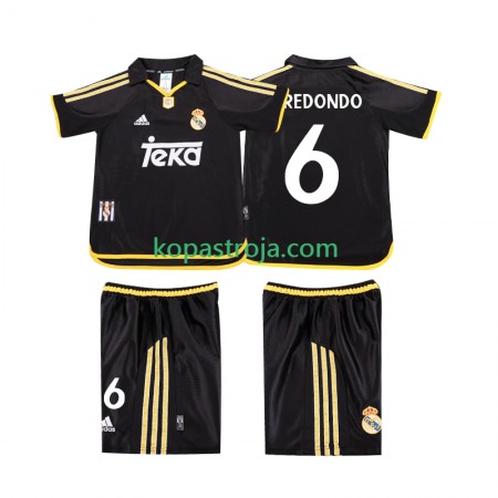 Billiga Fotbollströjor Real Madrid REDONDO 6 1999 2001 Retro Barn Borta tröja Kortärmad